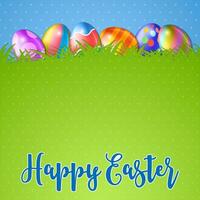 Easter background and egg in grass vector