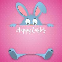 Happy Easter card with rabbit ears vector