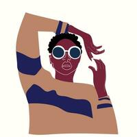 African girl in sunglasses vector