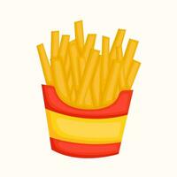 French fries in box vector