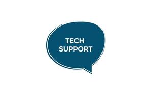 new website, click button tech support, level, sign, speech, bubble  banner, vector