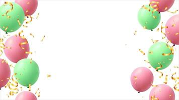 Christmas party banner design with pastel balloon. birthday, season, wedding, celebration vector