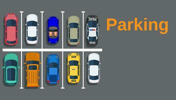 parte superior ver de un ciudad estacionamiento vector