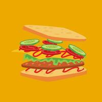 Sandwich tasty vector