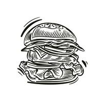 hamburguesa bosquejo ilustración vector