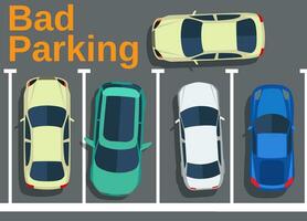 malo estacionamiento. bloqueo carros. vector