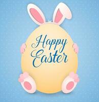 Funny easter greeting card vector