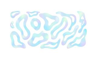 Set of abstract holographic geometric shapes in winter, pastel colors. Vector illustration in modern style.