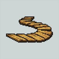 Pixel art illustration Wooden Path. Pixelated Wooden. Wooden Footpath pixelated for the pixel art game and icon for website and video game. old school retro. vector