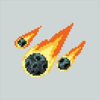 Pixel art illustration Meteor. Pixelated Meteor. Space Comet Meteor pixelated for the pixel art game and icon for website and video game. old school retro. vector