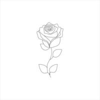 Rosa uno continuo línea dibujo. floral flor natural diseño. gráfico, bosquejo dibujo. Rosa vector