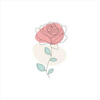 Rose one continuous line drawing. Floral flower natural design. Graphic, sketch drawing. rose vector