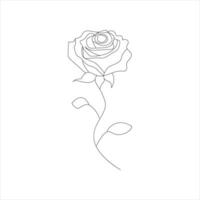 Rosa uno continuo línea dibujo. floral flor natural diseño. gráfico, bosquejo dibujo. Rosa vector