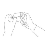 Game controller Single continuous line drawing video gaming controller. One line draw graphic design vector illustration