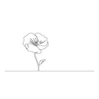 amapola flores continuo uno línea vector Arte ilustración y soltero contorno sencillo flor diseño