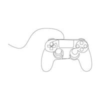 juego controlador soltero continuo línea dibujo vídeo juego de azar controlador. uno línea dibujar gráfico diseño vector ilustración