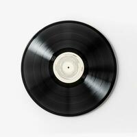 AI generated Vinyl Record on White Background. Recording, Music, Song photo