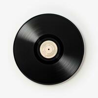 AI generated Vinyl Record on White Background. Recording, Music, Song photo