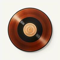 AI generated Vinyl Record on White Background. Recording, Music, Song photo