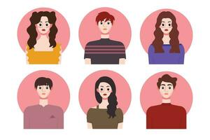 Set of social media profile templates with people avatars. Vector illustration