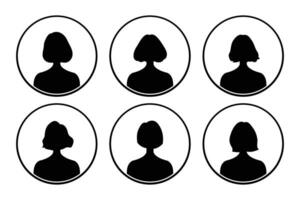 Set of silhouettes of men and women on a white background. vector