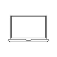 Laptop computer, notebook icon in line style. Editable stroke vector