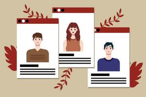 Social media concept. Vector illustration in flat style. Group of people.