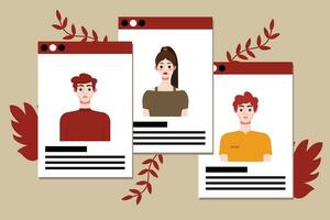 Social media concept. Vector illustration in flat style. Group of people.