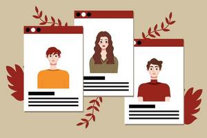 Social media concept. Vector illustration in flat style. Group of people.