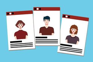 Set of profile photo templates for social networks. Vector illustration in flat style