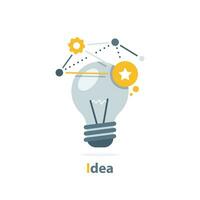 Light bulb and creativity flat style, colorful vector