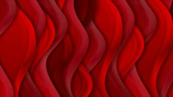 Bright red abstract silk wavy pattern video animation