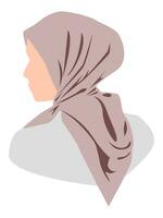 Muslim woman in purple hijab vector