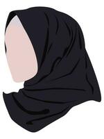 Muslim girl in black hijab vector