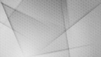 Grey polygonal video animation with hexagons texture