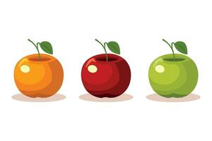 flat apple set vector illustration