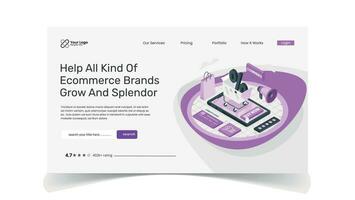 UI UX landing page illustration character design vector