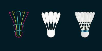 Style variations of badminton shuttlecock vector illustration