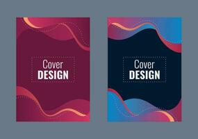 Set of abstract wavy curve geometric background with gradient color for your cover design, flyer, book, brochure, card and more vector