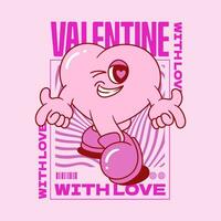 cute heart cartoon character for valentines day vector