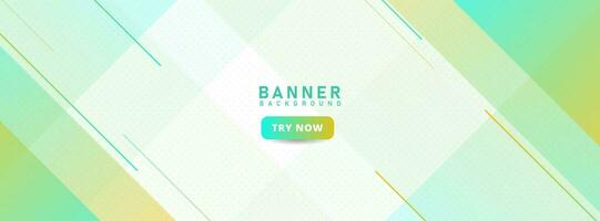 Modern banner background. Green and yellow. Abstract geometric. Memphis vector