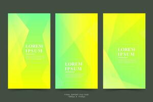 Creative story background. Green and yellow gradation. New style. Slash effect. Bright color vector
