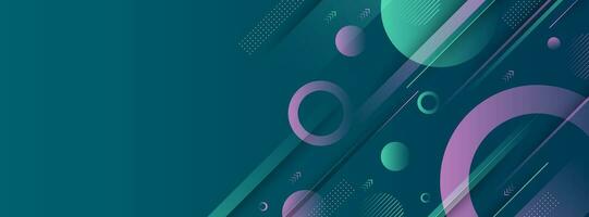 Modern banner background. Green gradation. Pink. bright green. Slash effect and circle element. Abstract vector