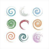 Decorative spiral shapes elements sketch vector