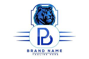 BP Tiger logo Blue Design. Vector logo design for business.