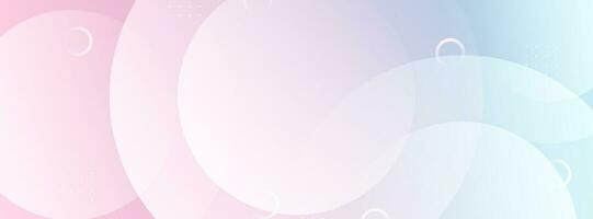 Banner background abstract. Soft color. Blue and pink gradation. Circle pattern. Memphis vector