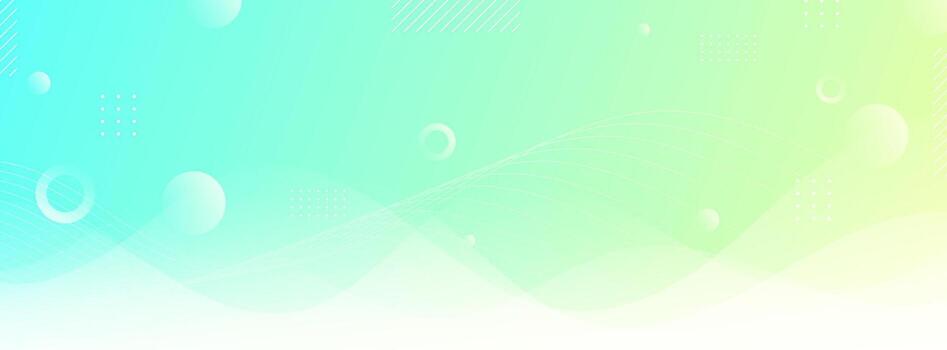 Modern banner background. Soft color. Green and yellow gradation .Wave effect. Element memphis vector