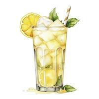 AI generated Watercolor jack fruit cream soda, Japanese soda. AI Generated photo