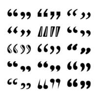 Quotation Mark, Set of Quotation Marks, Punctuation Marks vector