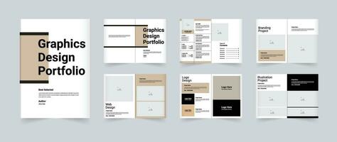 Portfolio layout template or graphics design portfolio template vector